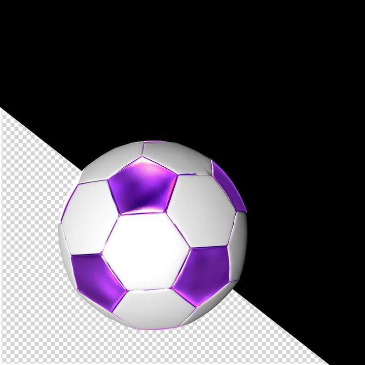 Symbolen gemaakt van paarse voetbalballen