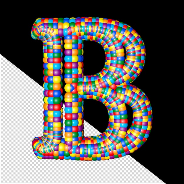 PSD symboliek van gekleurde bollen letter b