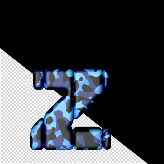 PSD symboliek van verticale blokken in blauwe camouflage letter z