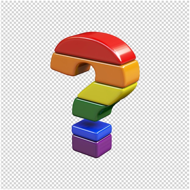 The symbols from the colors of the lgbt flag are turned to the left. 3d symbol