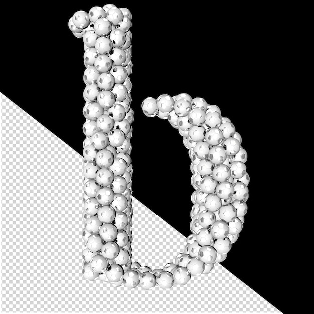 PSD symbols made from silver soccer balls letter b