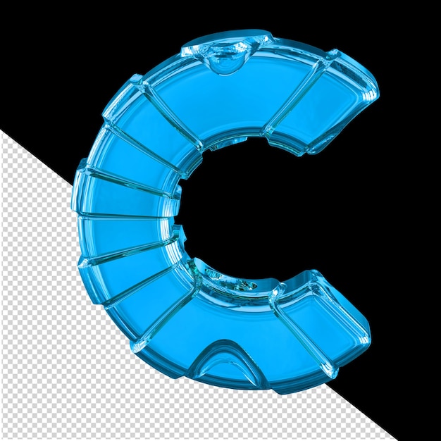 Symbool 3d met horizontale banden letter c