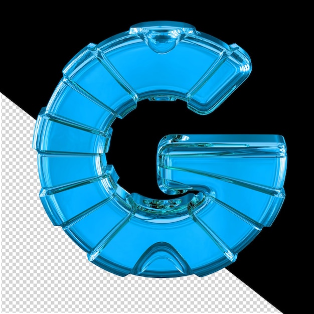 Symbool 3d met horizontale banden letter g