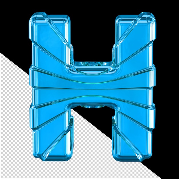 Symbool 3d met horizontale banden letter h