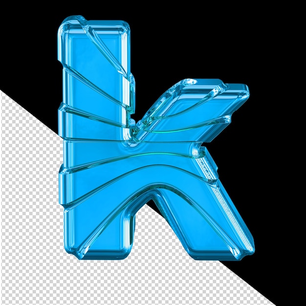 Symbool 3d met horizontale banden letter k