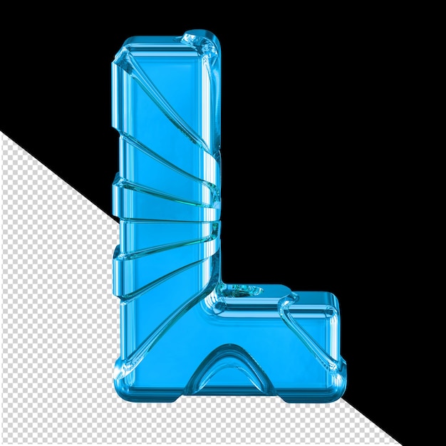 Symbool 3d met horizontale banden letter l