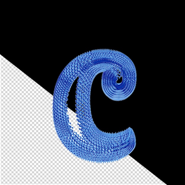 Symbool gemaakt van blauwe dollar 3d-tekens letter c