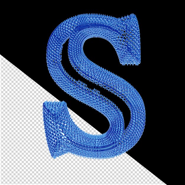 Symbool gemaakt van blauwe dollar 3d tekens letter s