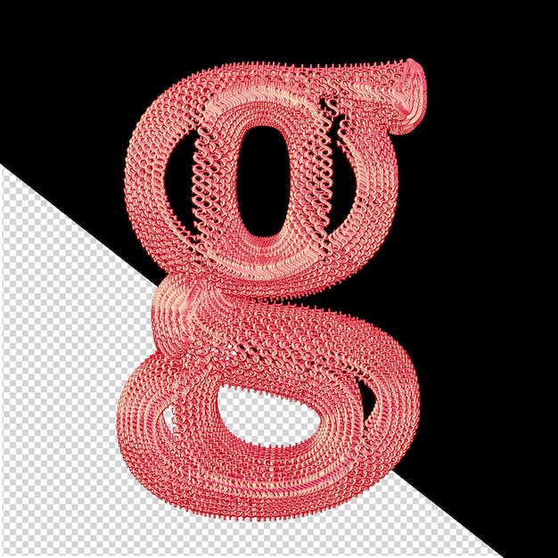 Symbool gemaakt van roze 3d dollartekens letter g