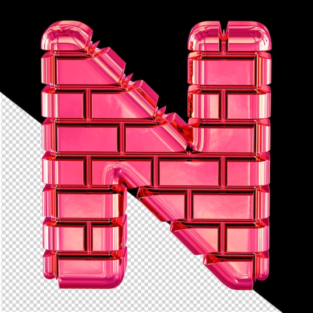 PSD symbool gemaakt van roze bakstenen letter n