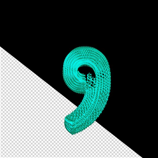 PSD symbool gemaakt van turquoise dollar 3d-tekens