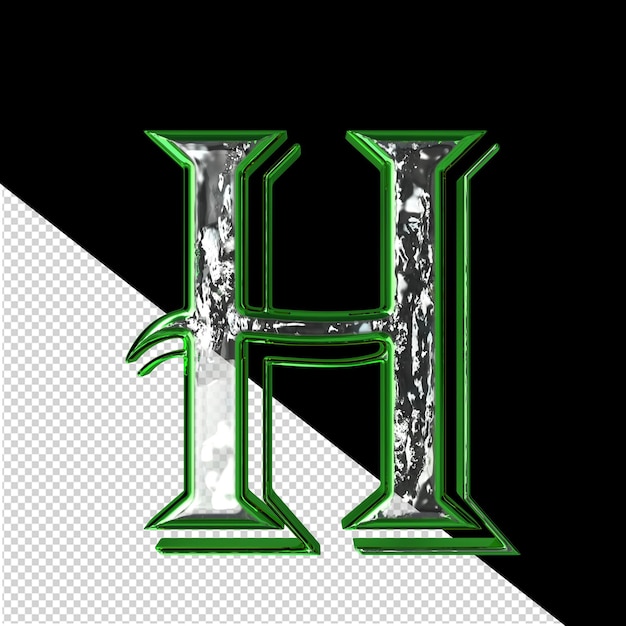 PSD symbool in een groen frame letter h