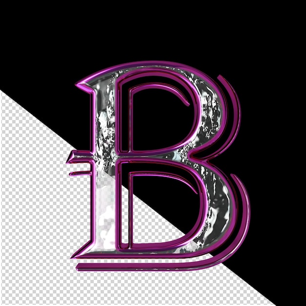 Symbool in een paarse kaderletter b