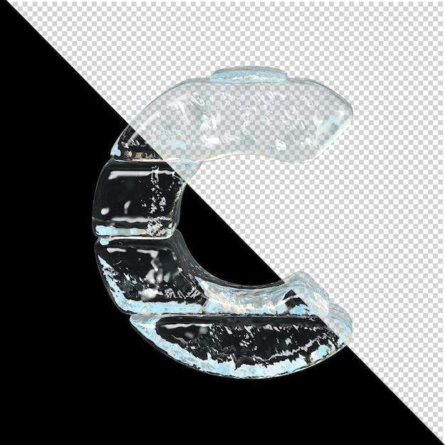 Symbool uit de collectie ijs. 3D-letter C