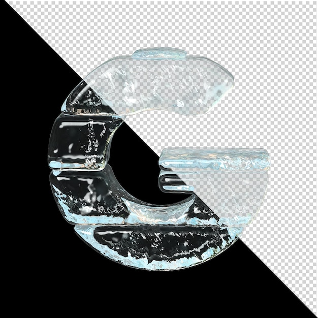 Symbool uit de collectie ijs. 3D-letter G