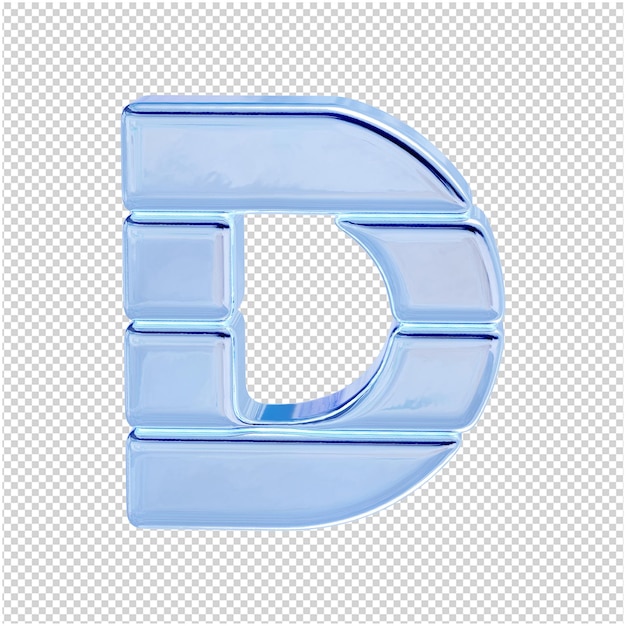 PSD symbool uit de ice collectie. 3d-letter d