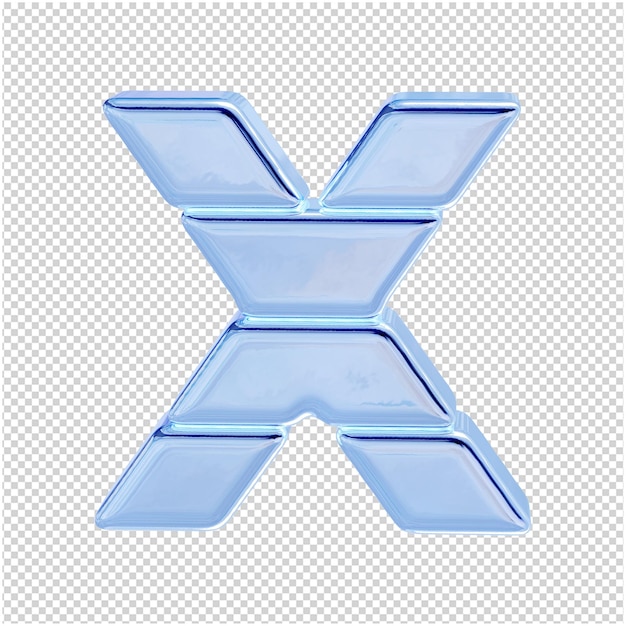 PSD symbool uit de ice collectie. 3d-letter x