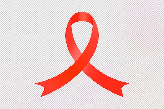 Symbool van de strijd tegen aids is een rood lint op de transparante achtergrond