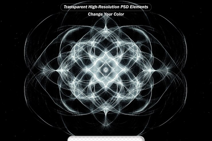 PSD symmetrical and colorful design made by digital graphic silk symmetry series