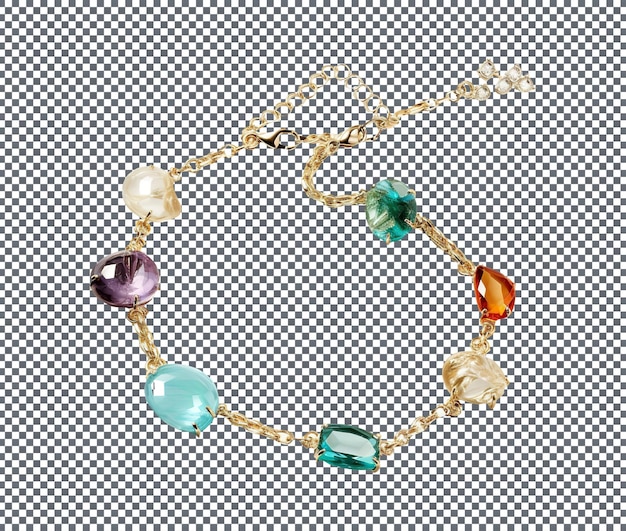 synthetic gemstones jewelry colorful isolated on transparent background