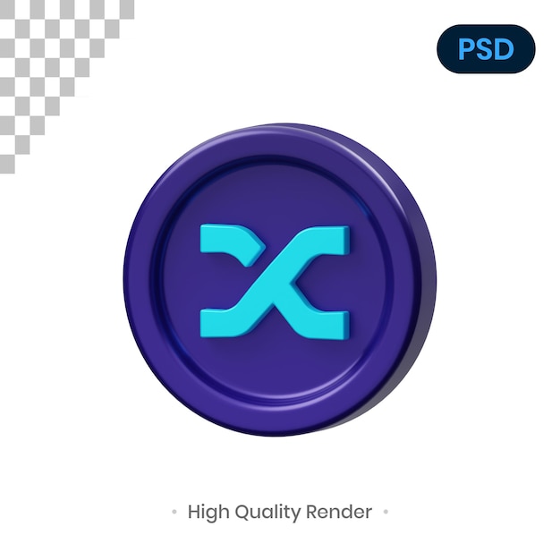 Synthetix coin 3d render illustratie premium psd