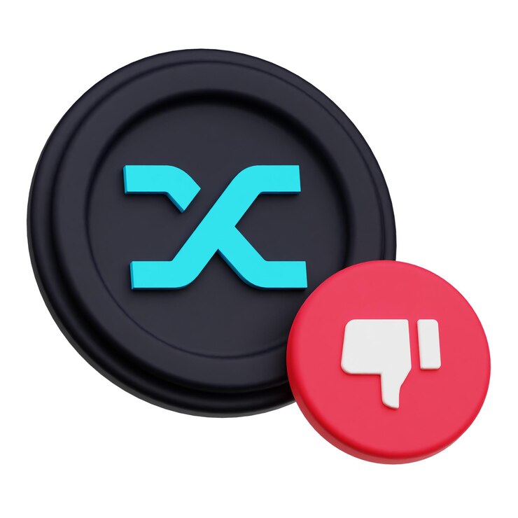 PSD synthetix crypto token 3d icon isolated on the white background