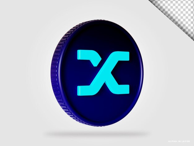 Synthetix snx cryptocurrency munt 3D-rendering geïsoleerd