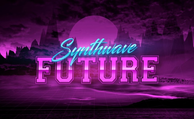 Effetto di testo synthwave