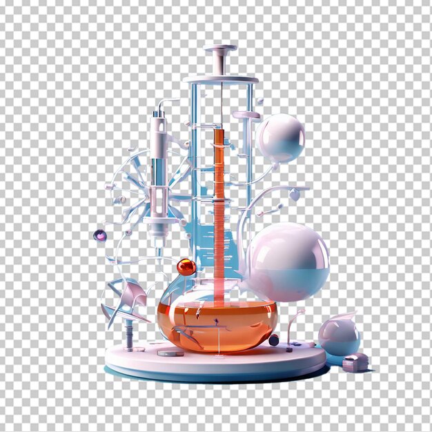 PSD syringe 3d icon with transparent background