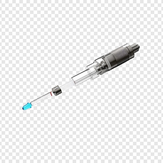 透明な背景に分離された注射器