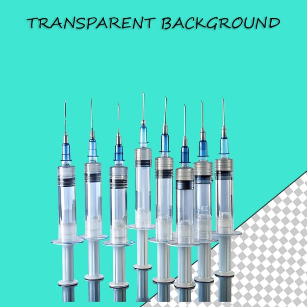 PSD 투명한 표면에 바늘이 있는 주사기