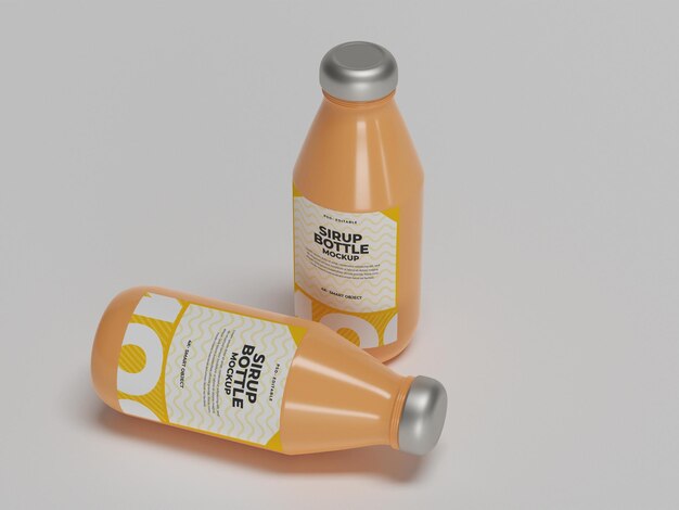 Syrup bottle mockup