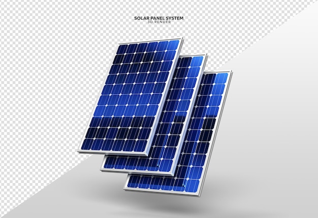 PSD system paneli słonecznych realistyczne renderowanie 3d izolowane do składu