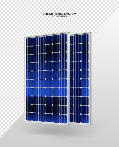 PSD system paneli słonecznych realistyczne renderowanie 3d izolowane do składu
