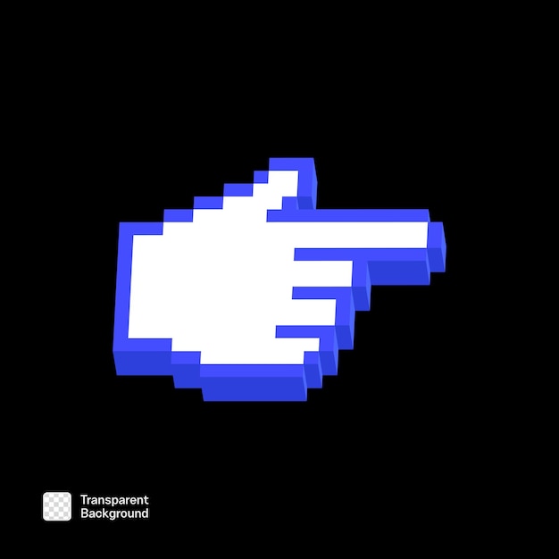szablon 3D Hand Pixel Art PNG