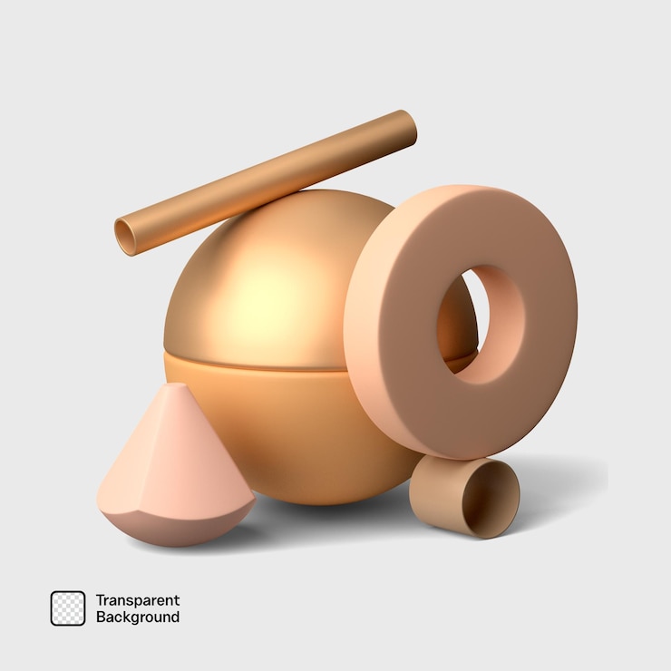 PSD szablon abstrakcyjnego kształtu 3d png