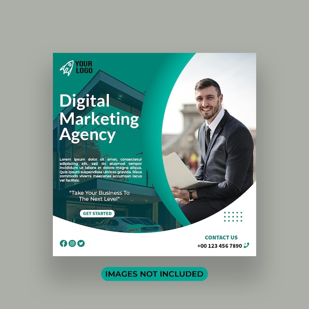 Szablon banera agencji marketingowej