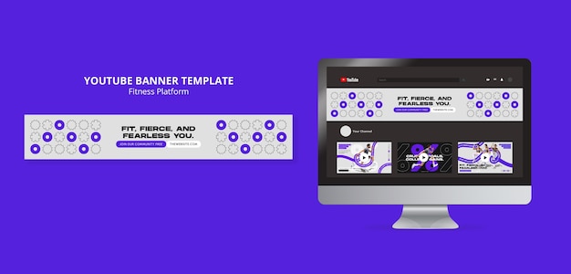 PSD szablon banera fitness na youtube