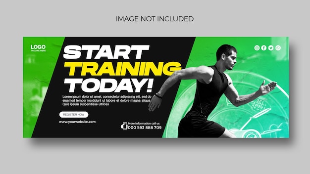 Szablon banera internetowego dla siłowni i fitness