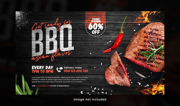 PSD szablon banera internetowego promocji biznesu spożywczego projekt menu restauracji fast food marketing w mediach społecznościowych