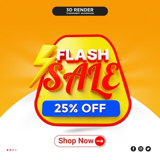 Szablon banera kreatywnej promocji sprzedaży Flash Renderowanie 3D