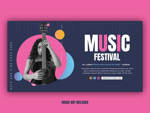 Szablon banera muzycznego w mediach społecznościowych