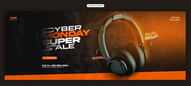 Szablon banera okładki Facebooka Cyber Monday Super Sale