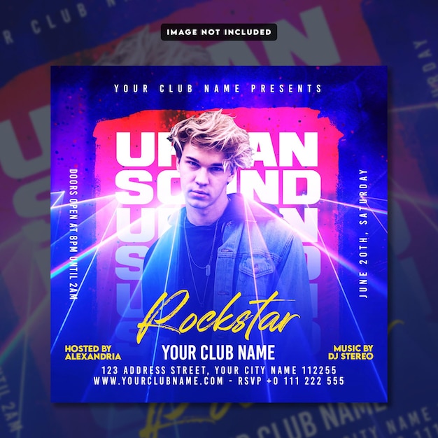 Szablon banera postów w mediach społecznościowych Urban Sound