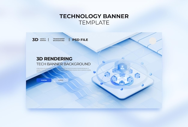 szablon banera technologii renderowania 3D