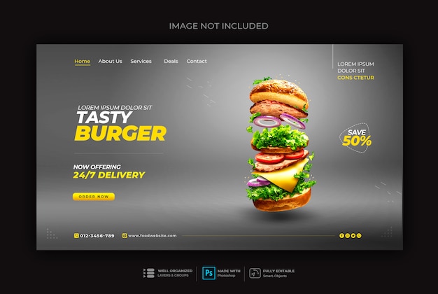 PSD szablon baneru fast food lub burger