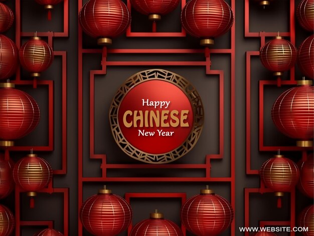 PSD szablon baneru na świętowanie chińskiego nowego roku