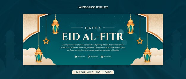 Szablon bannera Happy Eid AlFitr na okładkę Facebooka z islamskim tłem