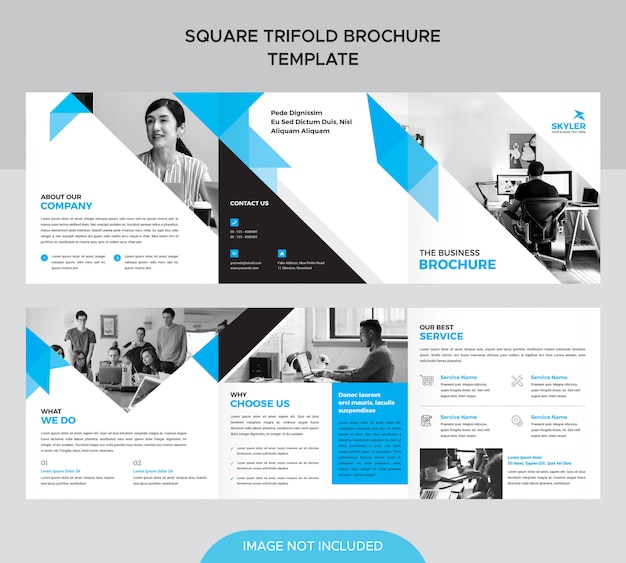 PSD szablon broszury square trifold