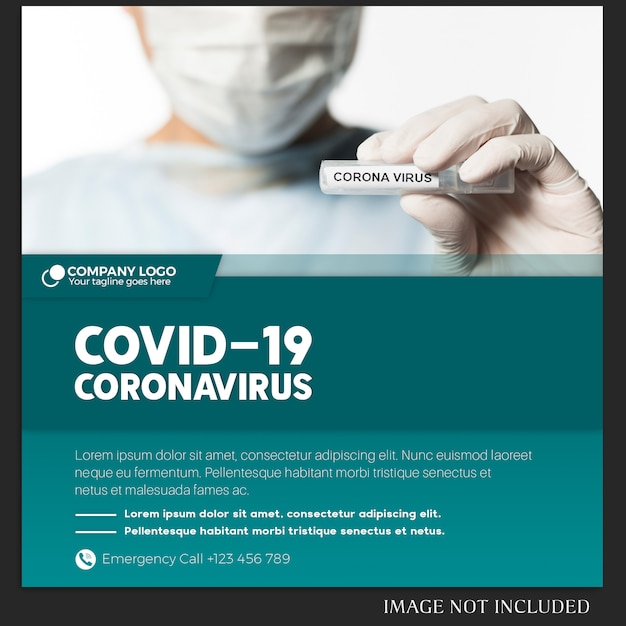 PSD szablon coronavirus post lub banner